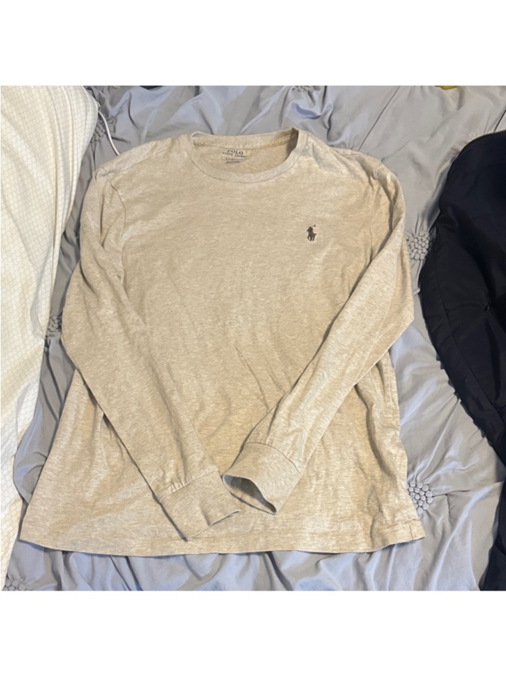 Ralph Lauren Heather Beige Long Sleeve Crew Tee